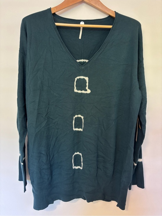 Margaret O'Leary Sweaters - Margaret O'Leary Green Sweater Size Large Tie Dye Square & Cuffs Rollneck Tunic